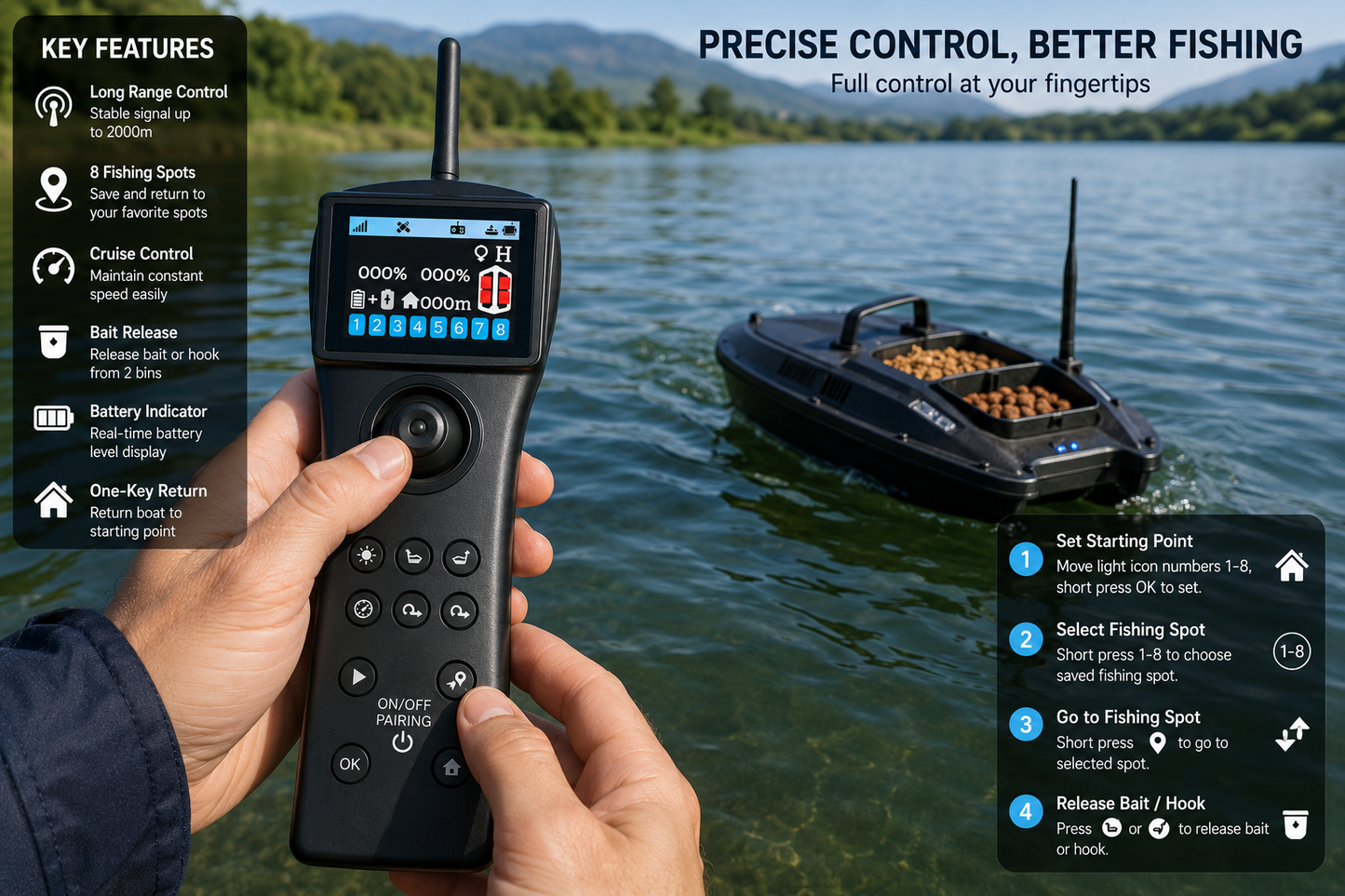 Remote Controller for RC Bait Boats