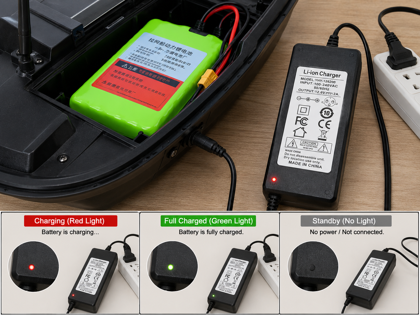 Battery Charger for Bait Boats